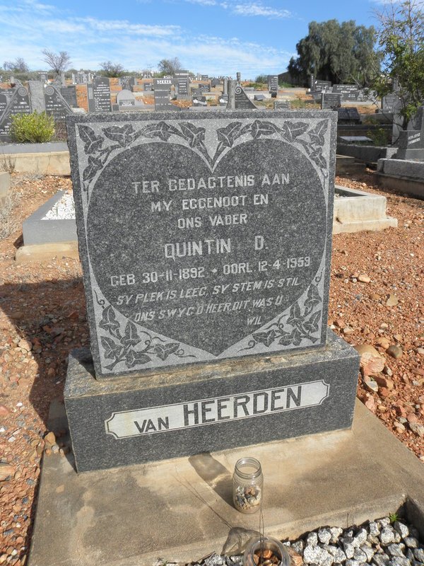 HEERDEN Quintin D., van 1892-1959