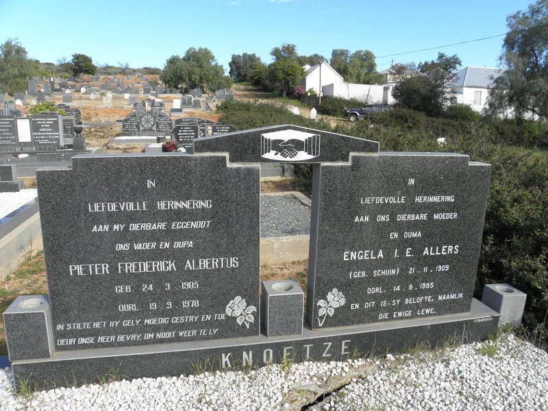 KNOETZE Pieter Frederick Albertus 1905-1978 &amp; Engela I.E. ALLERS nee SCHUIN 1909-1985