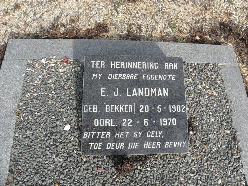 LANDMAN E.J. nee BEKKER 1902-1970