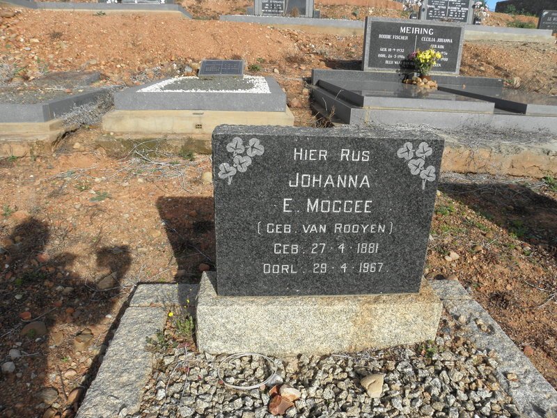 MOGGEE Johanna E. nee VAN ROOYEN 1881-1967