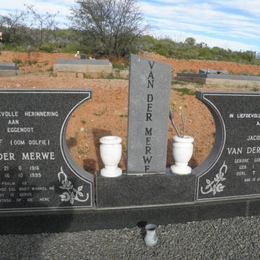 MERWE Roelof, van der 1916-1995 &amp; Jacoba A. GOETZ 1921-2001