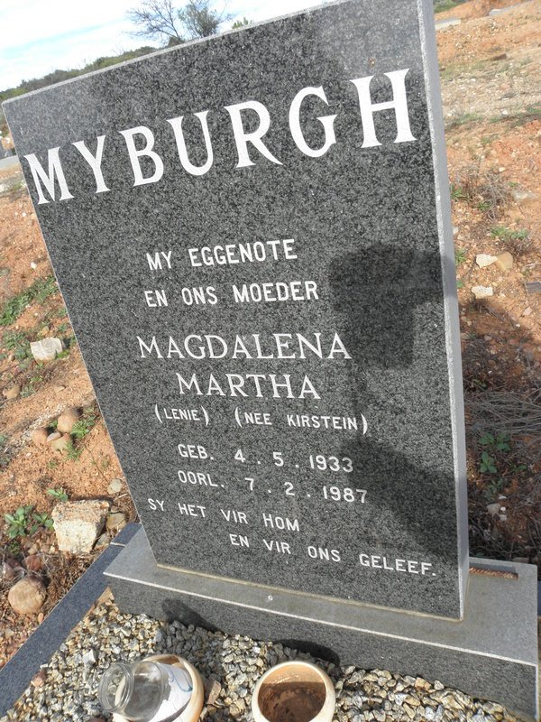 MYBURGH Magdalena Martha nee KIRSTEIN 1933-1987