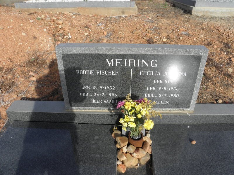 MEIRING Roddie Fischer 1932-1986 &amp; Cecilia Juliana KOK 1936-1980