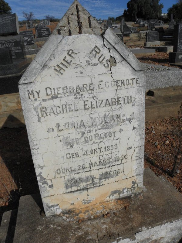 NOLAN Rachel Elizabeth Lucia nee DU PLOOY 1899-1956