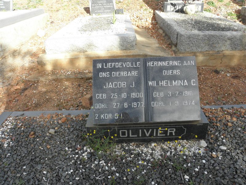 OLIVIER Jacob J. 1900-1977 &amp; Wilhelmina C. 1910-1974