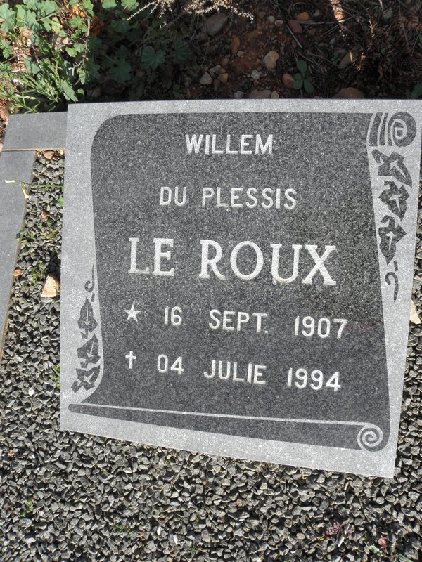 ROUX Willem Du Plessis, le 1907-1994