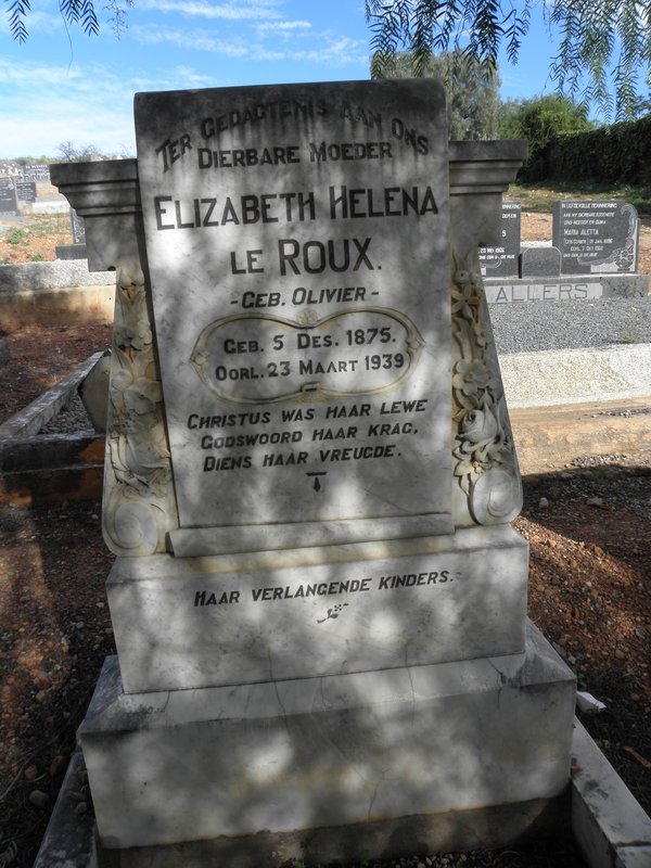 ROUX Elizabeth Helena, le nee OLIVIER 1875-1939