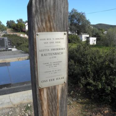 RAUTENBACH Aletta Frederika nee UYS 1906-1990