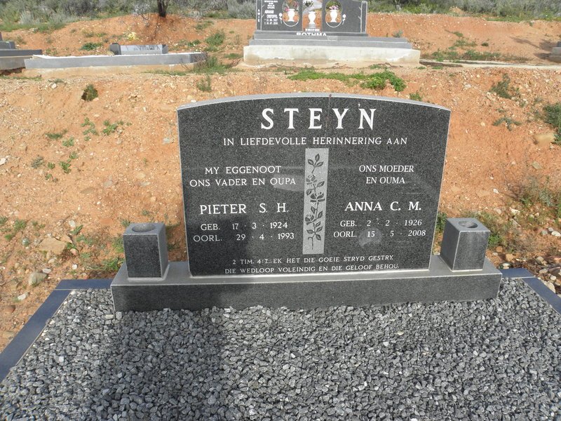 STEYN Pieter S.H. 1924-1993 &amp; Anna C.M. 1926-2008