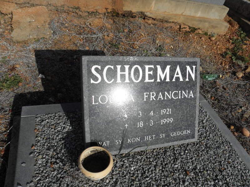 SCHOEMAN Louisa Francina 1921-1999