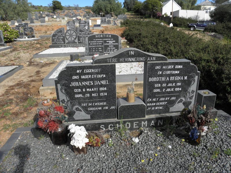 SCHOEMAN Johannes Daniel 1904-1974 &amp; Dorothea Regina M. 1911-1994