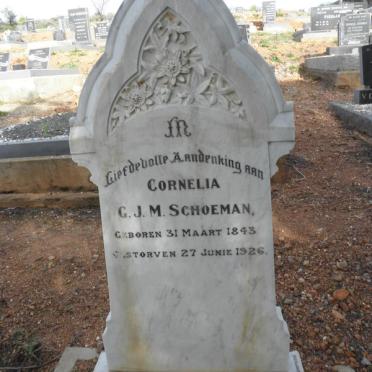 SCHOEMAN Cornelia G.J.M. 1843-1926