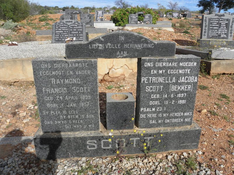 SCOTT Raymond Francis 1899-1957 &amp; Petronella Jacoba BEKKER 1897-1981