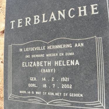 TERBLANCHE Elizabeth Helena 1921-2002