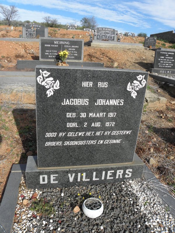 VILLIERS Jacobus Johannes, de 1917-1972