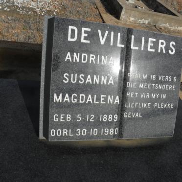 VILLIERS Andrina Susanna Magdalena, de 1889-1980