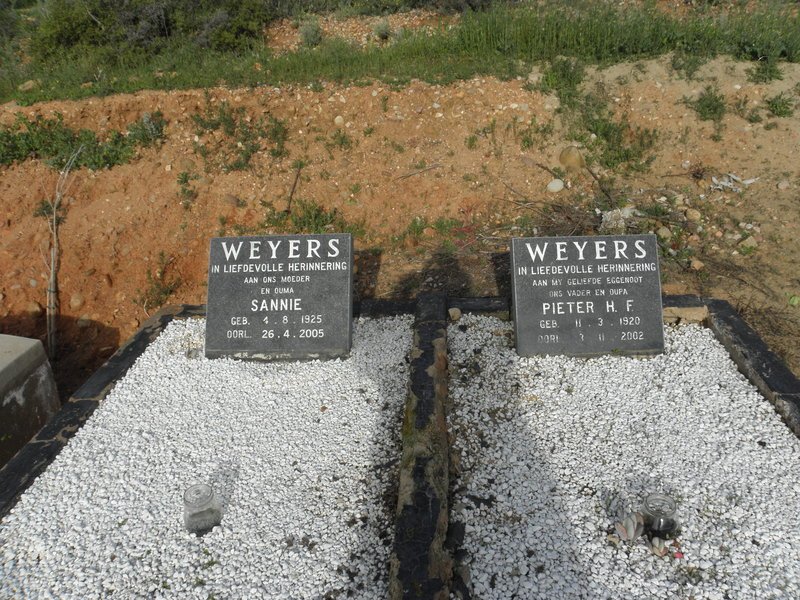WEYERS Pieter H.F. 1920-2002 &amp; Sannie 1925-2005
