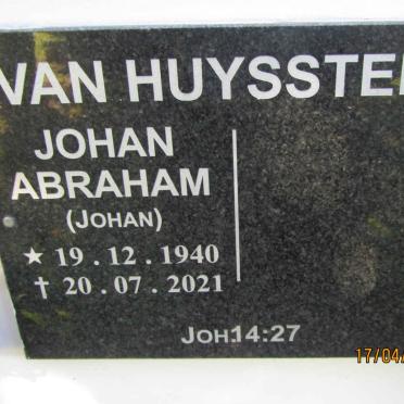HUYSSTEEN Johan Abraham, van 1940-2021