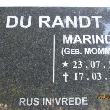 RANDT Marinda, du nee MOMMEN 1971-2021