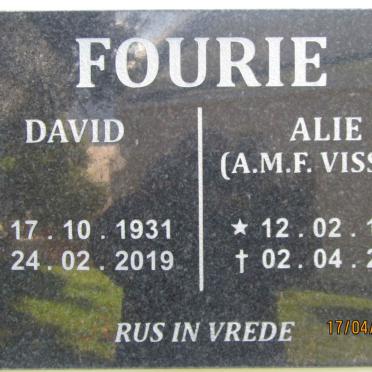 FOURIE David 1931-2019 & A.M.F. VISSER 1945-2013
