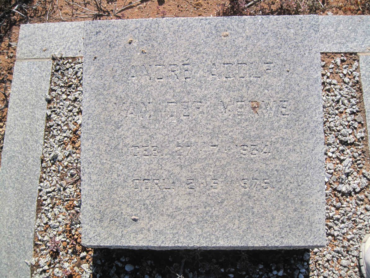 MERWE Andre Adolf, van der 1934-1975