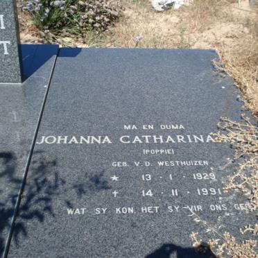 SMIT Johanna Catharina nee V.D. WESTHUIZEN 1929-1991