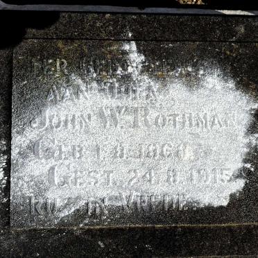 ROTHMAN John W. 1868-1915
