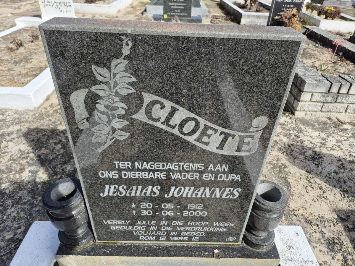 CLOETE Jesaias Johannes 1912-2000