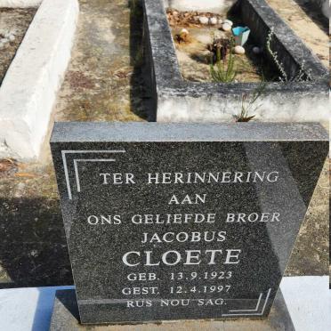 CLOETE Jacobus 1923-1997