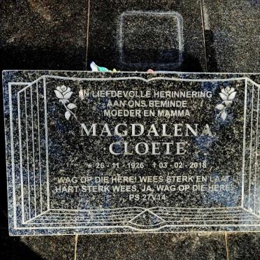 CLOETE Magdalena 1926-2018