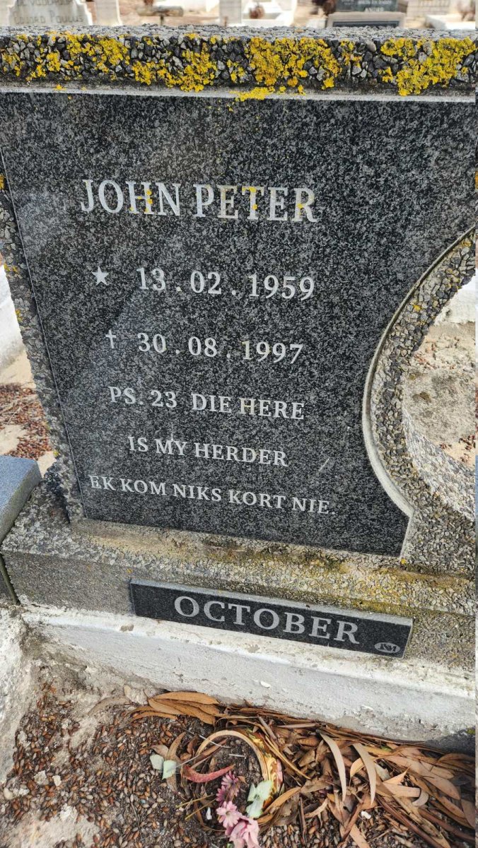 OCTOBER John Peter 1959-1997