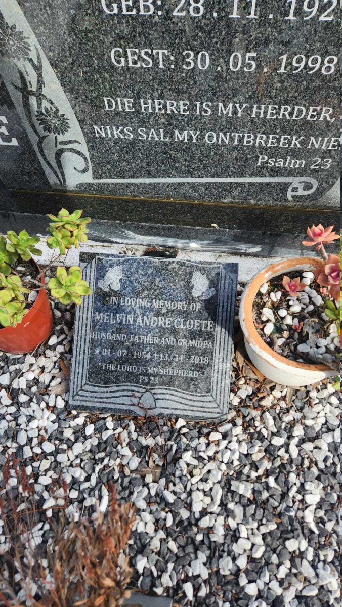 CLOETE Mervyn Andre 1954-2018
