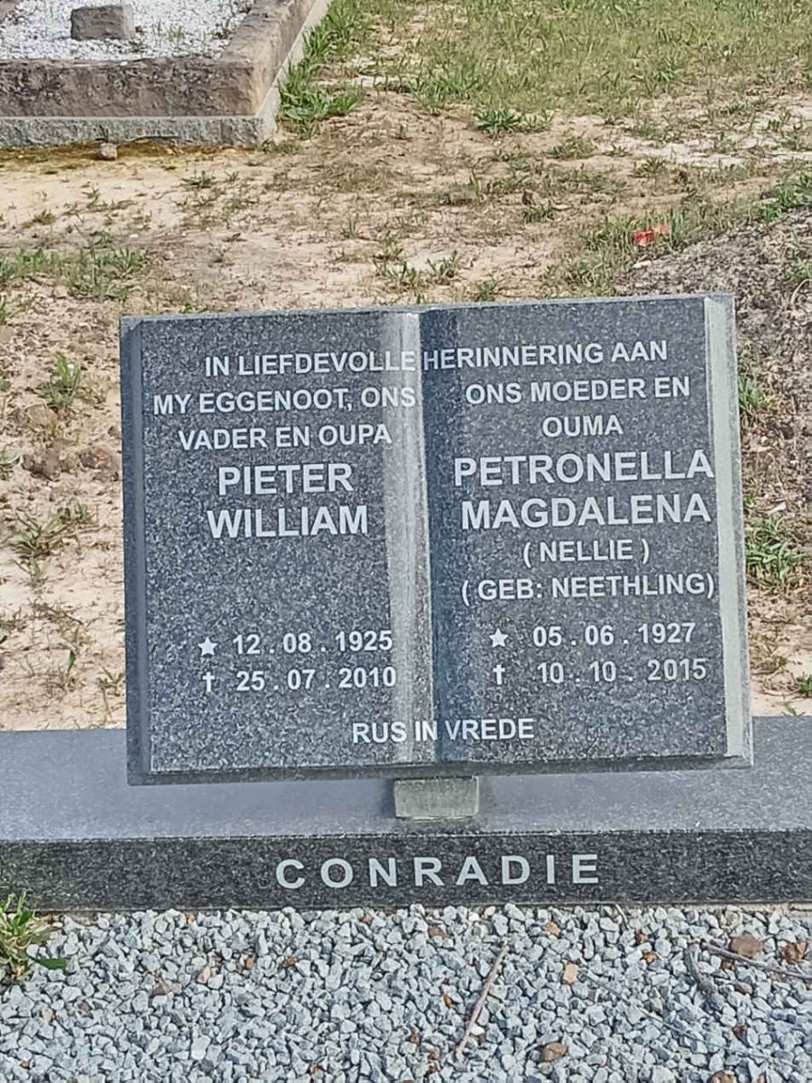 CONRADIE Pieter William 1925-2010 &amp; Petronella Magdalena NEETHLING 1927-2015 2.
