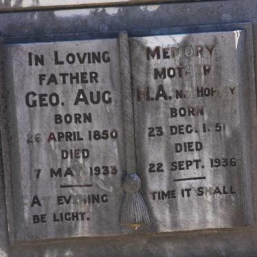 BARRY Geo. Aug. 1850-1933 &amp; M.A. HOPLEY 1851-1936