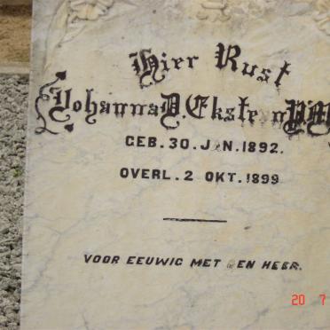 EKSTEEN Johanna D. 1892-1899