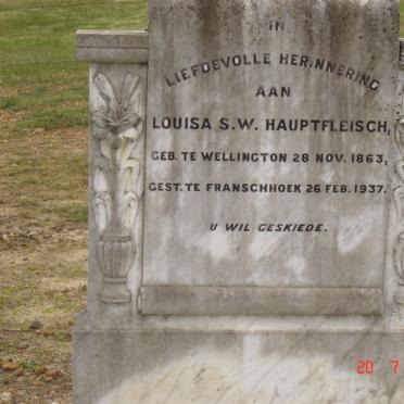 HAUPTFLEISCH Louisa S.W. 1863-1937