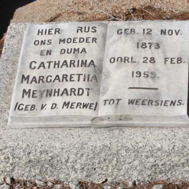 MEYNHARDT Catharina Margaretha nee V.D. MERWE 1873-1959