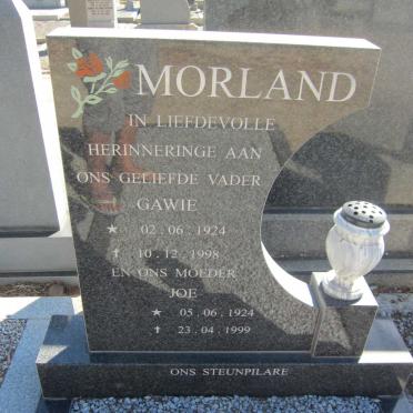 MORLAND Gawie 1924-1998 &amp; Joe 1924-1999