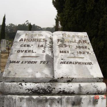 MALAN Andries F. 1862-1927