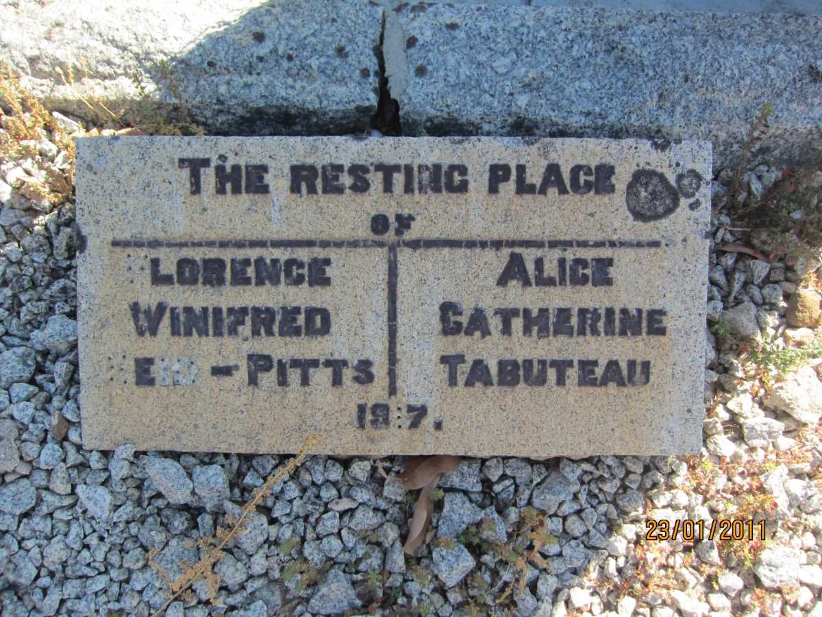 PITTS Florence Winifred, Reid -1917 :: TABUTEAU Alice Catherine -1917