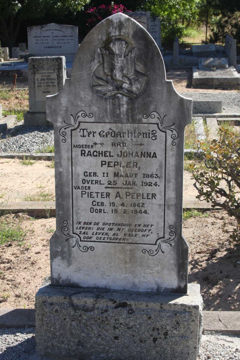PEPLER Pieter A. 1862-1944 &amp; Rachel Johanna 1863-1924