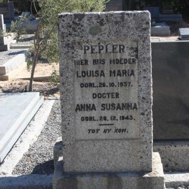 PEPLER Louisa Maria -1937 :: PEPLER Anna Susanna -1943