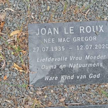 ROUX Joan, le nee MAC GREGOR 1935-2020