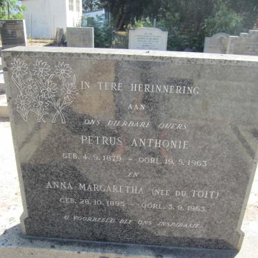 ROUX Petrus Anthonie 1879-1963 &amp; Anna Margaretha DU TOIT 1895-1963
