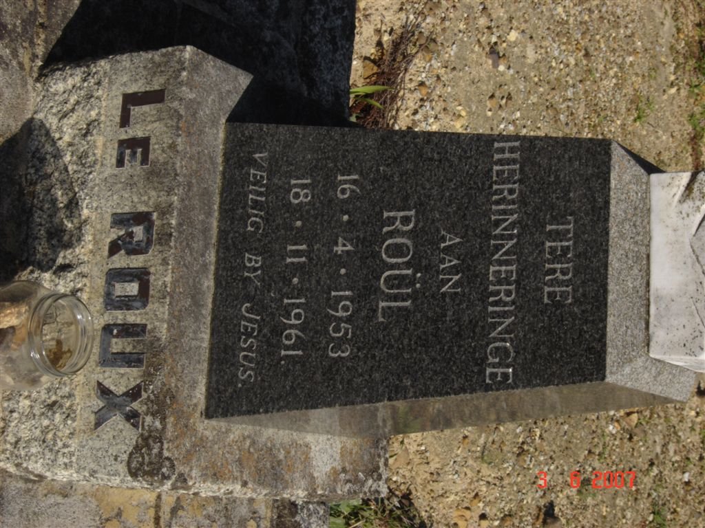 ROUX Roül, le 1953-1961