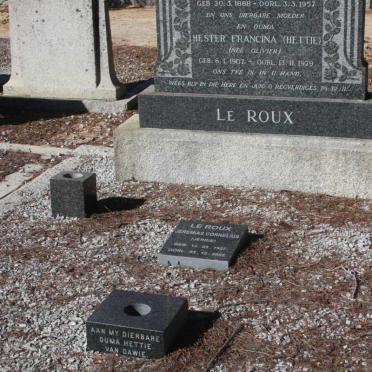 ROUX David, le 1888-1957 &amp; Hester Francina OLIVIER 1907-1979 :: ROUX Jeremia Cornelius, le 1927-2002
