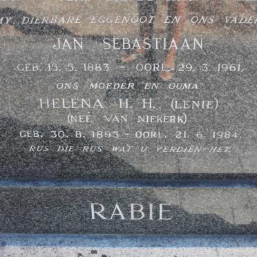 RABIE Jan Sebastiaan 1883-1961 &amp; Helena H.H. VAN NIEKERK 1893-1984