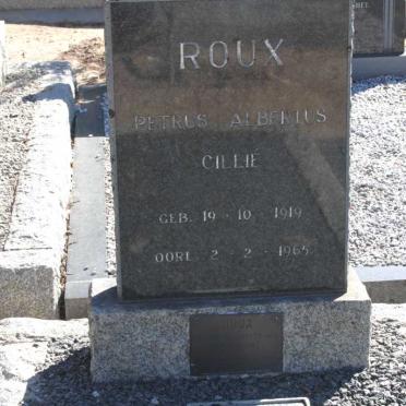 ROUX Petrus Albertus Cillie 1919-1965 &amp; Hester Elizabeth Nel VICTOR 1924-1999