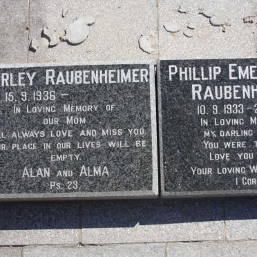 RAUBENHEIMER Phillip Emeale Kuys 1933-2001 &amp; Shirley 1936-