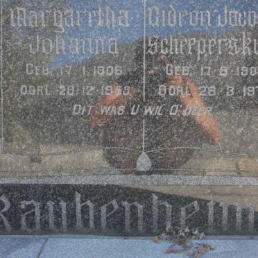 RAUBENHEIMER Gideon Jacobus Scheepers Kuys 1903-1972 &amp; Margaretha Johanna 1906-1955?